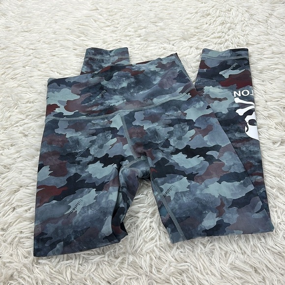 Lululemon Wunder Train High-Rise Tight 25" Heritage Camo Wash Mineral Blue - Picture 1 of 6